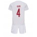 Tanie Strój piłkarski Dania Simon Kjaer #4 Koszulka Wyjazdowej dla dziecięce MŚ 2022 Krótkie Rękawy (+ szorty)